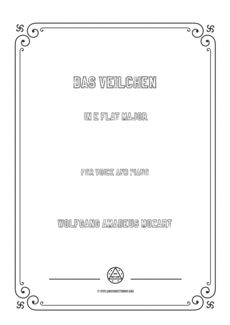 Mozart Das Veilchen In E Flat Major For Voice And Piano Sheet Music