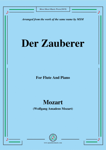 Mozart Der Zauberer For Flute And Piano Sheet Music