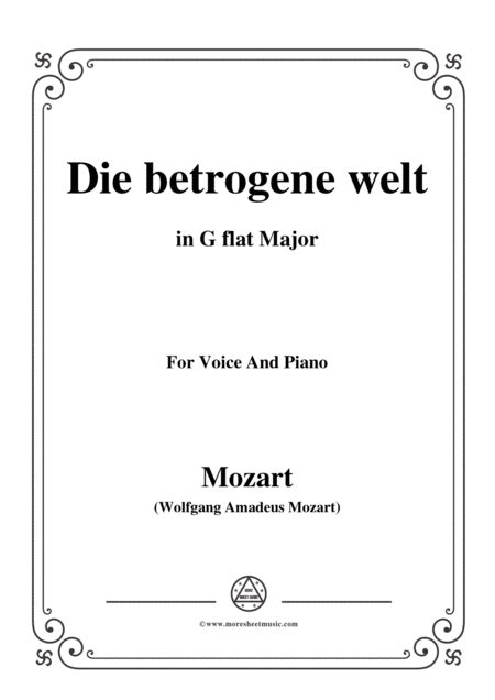 Free Sheet Music Mozart Die Betrogene Welt In G Flat Major For Voice And Piano