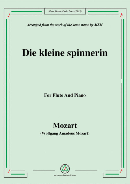 Mozart Die Kleine Spinnerin For Flute And Piano Sheet Music