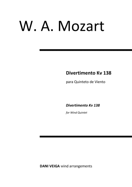 Mozart Divertimento Kv 138 Sheet Music