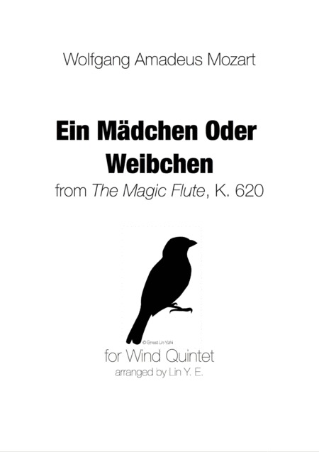 Mozart Ein Mdchen Oder Weibchen For Wind Quintet Sheet Music