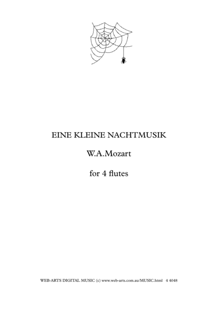 Mozart Eine Kleine Nachtmusik For 4 Flutes Sheet Music