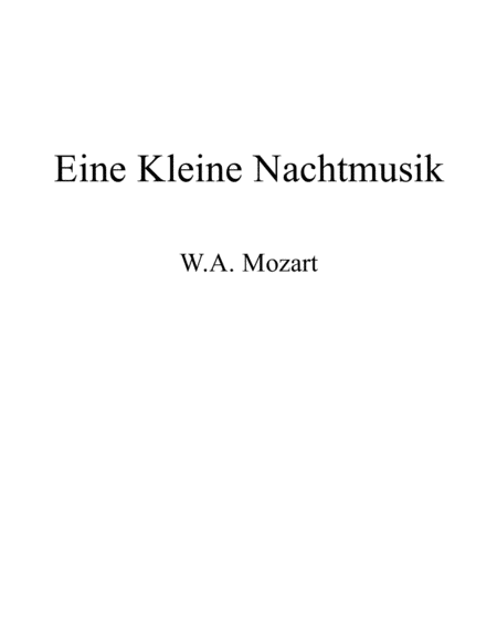 Free Sheet Music Mozart Eine Kleine Nachtmusik Quartet