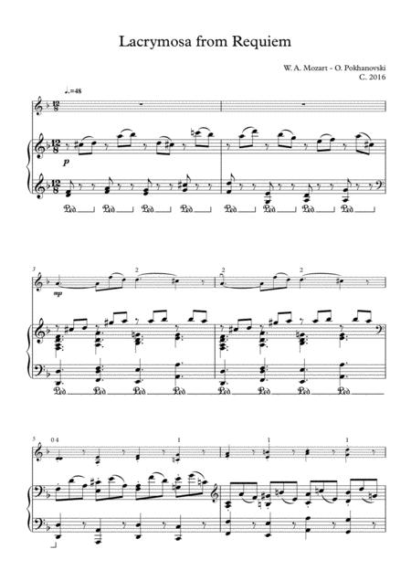 Free Sheet Music Mozart Lacrymosa From Requiem