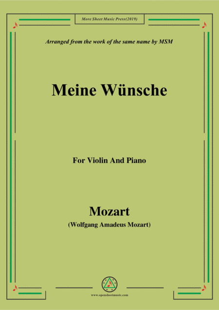 Free Sheet Music Mozart Meine Wnsche For Violin And Piano