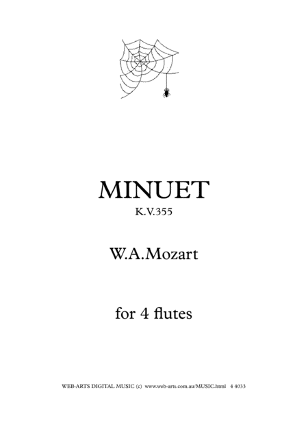 Free Sheet Music Mozart Minuet Kv 355 For 4 Flutes