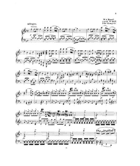 Mozart Piano Concerto No 19 In F Major K 459 Piano Solo Sheet Music