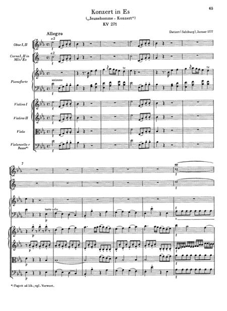 Mozart Piano Concerto No 9 In E Major Jenamy K 271 Full Complete Version Sheet Music