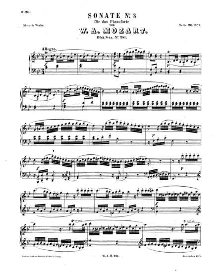 Mozart Piano Sonata No 3 Sheet Music