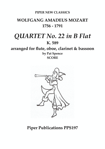 Free Sheet Music Mozart Quartet No 22 In B Flat K 589 Arr For Woodwind Quartet