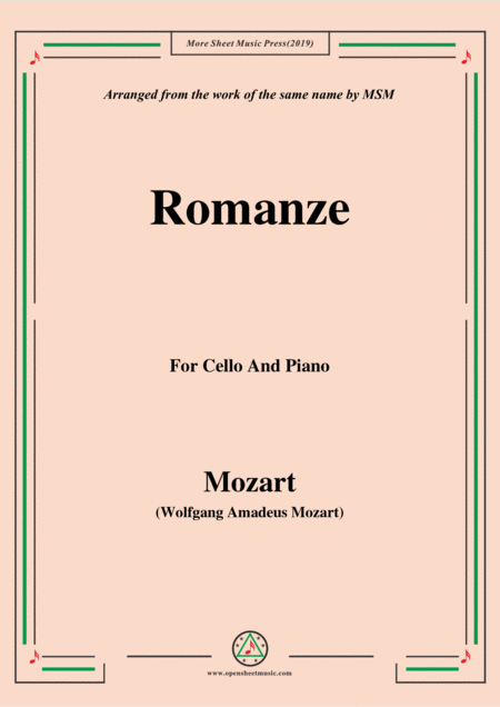 Mozart Romanze For Cello And Piano Sheet Music