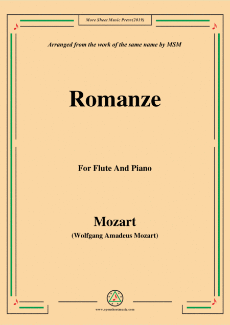 Mozart Romanze For Flute And Piano Sheet Music