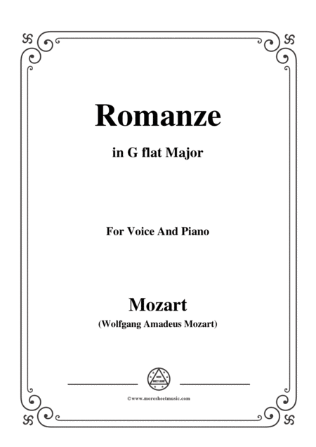 Free Sheet Music Mozart Romanze In G Flat Major For Voice And Piano