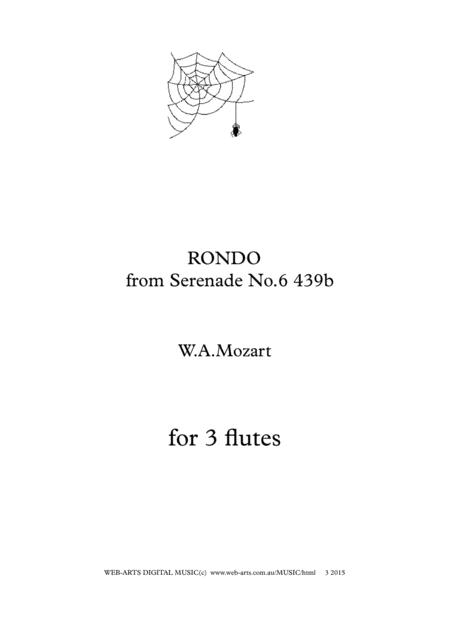 Mozart Rondo For 3 Flutes From Serenade No 6 K439b Sheet Music