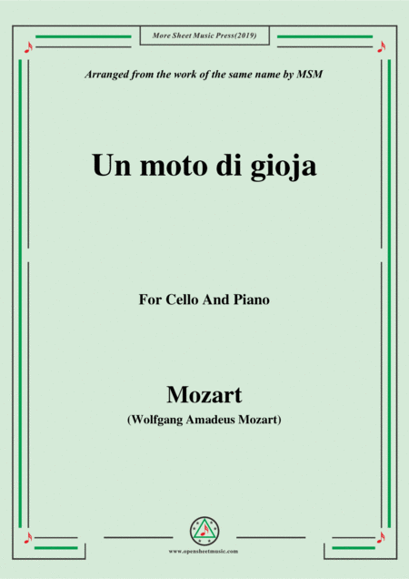 Free Sheet Music Mozart Un Moto Di Gioja For Cello And Piano