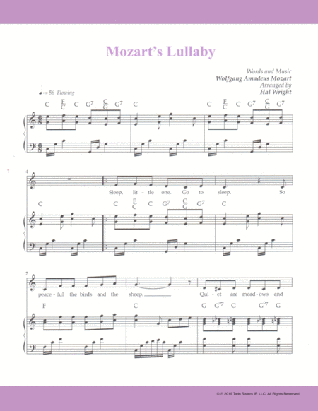Free Sheet Music Mozarts Lullaby