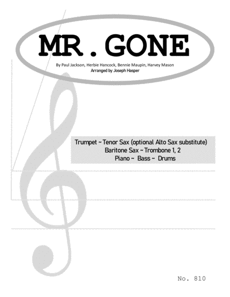 Free Sheet Music Mr Gone For Jazz Combo