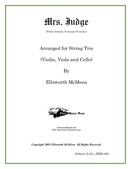 Free Sheet Music Mrs Judge For Classical String Trio Violin Viola And Cello