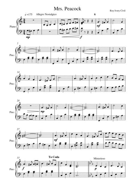 Free Sheet Music Mrs Peacock From Whodunnit Suite