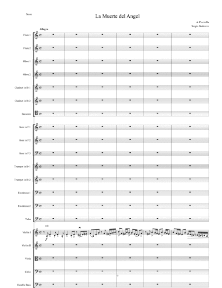 Muerte Del Angel For Orchestra Sheet Music