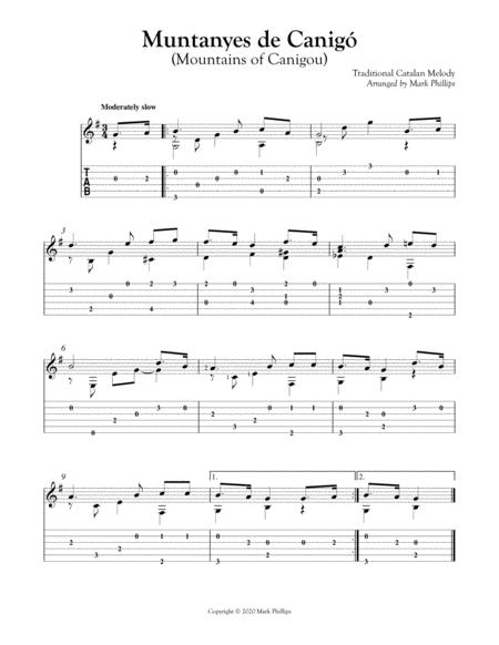 Free Sheet Music Muntanyes De Canig Mountains Of Canigou