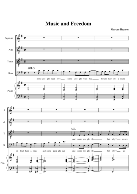 Music And Freedom Sheet Music