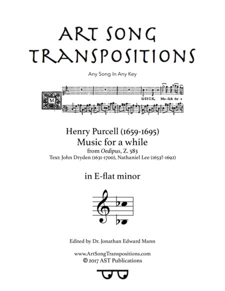 Music For A While E Flat Minor Sheet Music