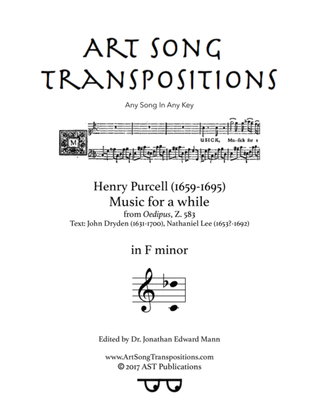 Free Sheet Music Music For A While F Minor