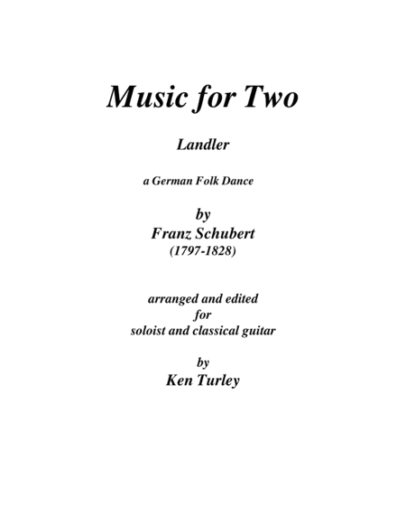 Music For Two Schubert Landler Sheet Music