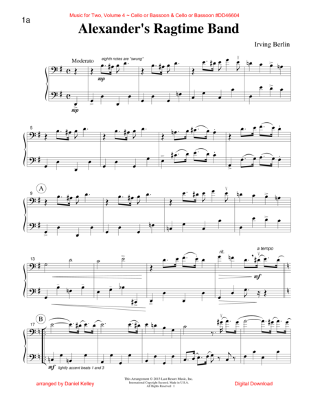 Music For Two Volume 4 For Cello Or Bassoon Cello Or Bassoon Sheet Music