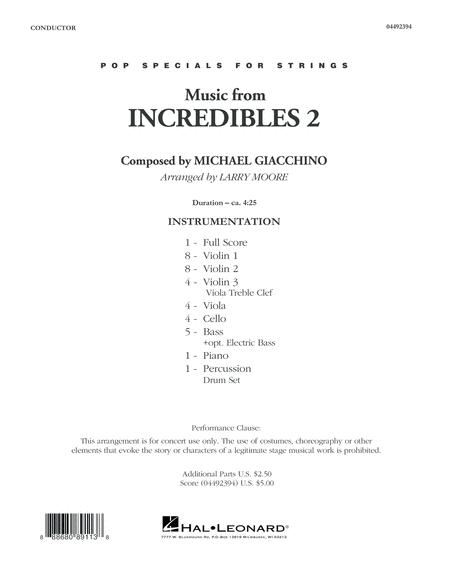 Music From Incredibles 2 Arr Larry Moore Conductor Score Full Score Sheet Music