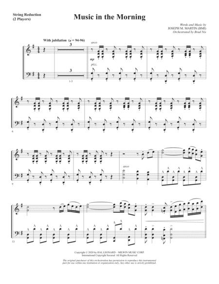 Free Sheet Music Music In The Morning Keyboard String Reduction