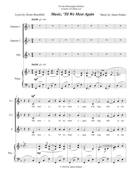 Music Til We Meet Again Sheet Music