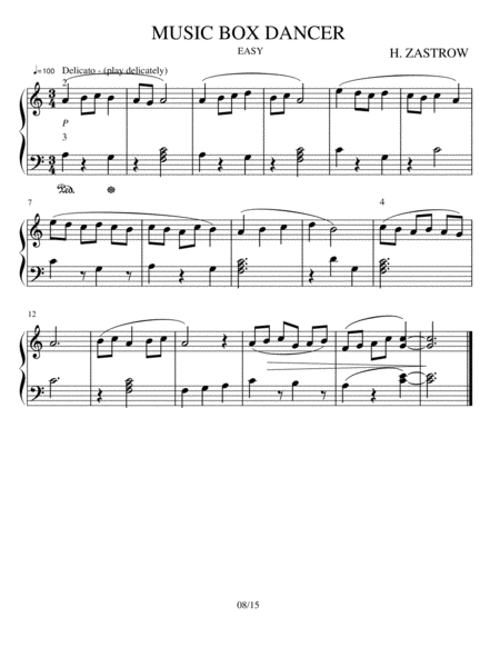 Free Sheet Music Musicbox Dancer