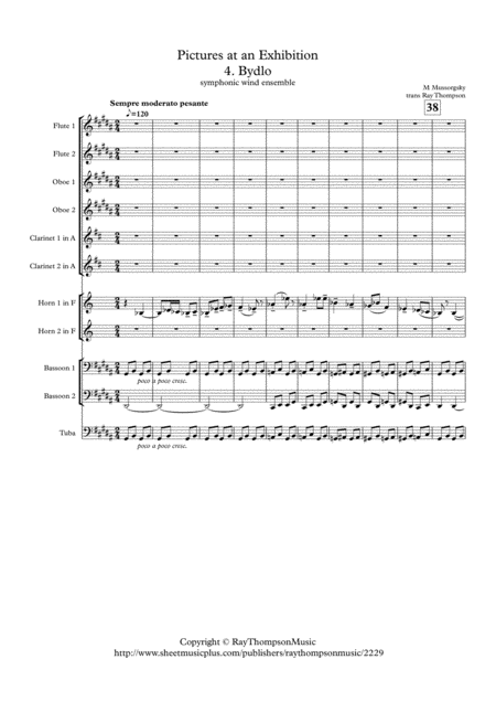 Mussorgsky Pictures At An Exhibition No 4 Bydlo Symphonic Wind Ensemble Sheet Music