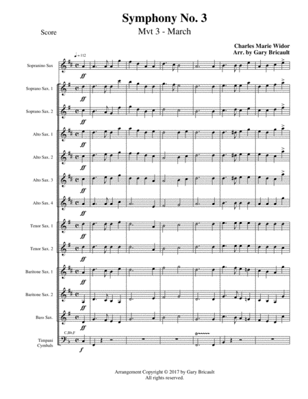 Mvt 3 March From Organ Symphony No 3 Sheet Music