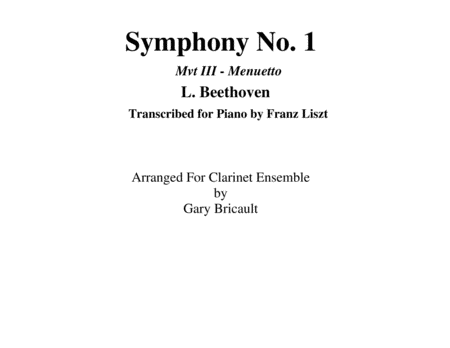 Mvt Iii Menuetto From Symphony No 1 Sheet Music