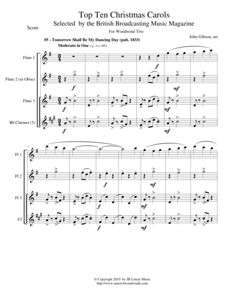 My Dancing Day For Woodwind Trio Flexible Instrumentation Sheet Music