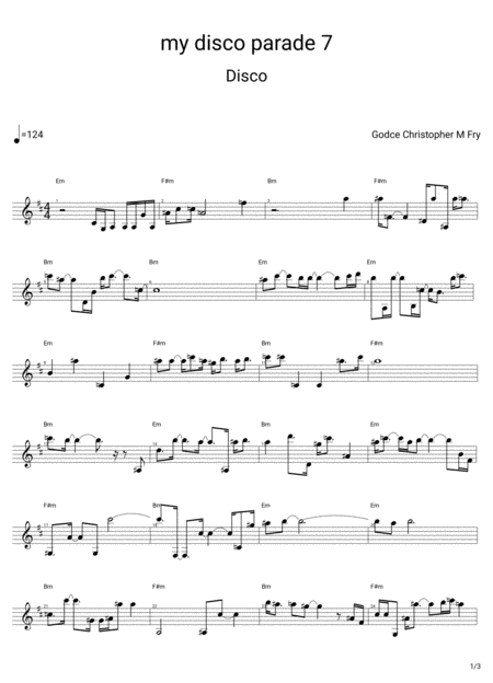 Free Sheet Music My Disco Parade 7