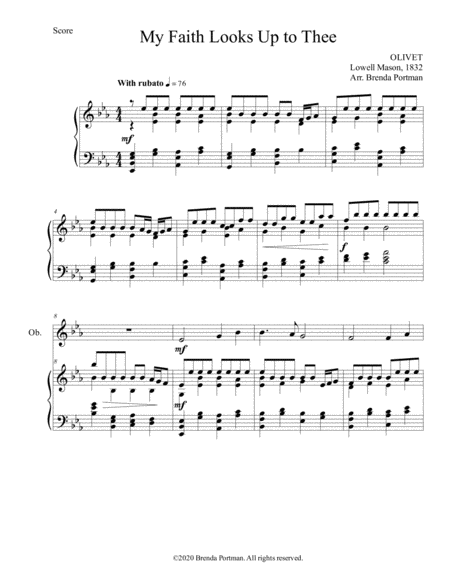 Free Sheet Music My Faith Looks Up To Thee Oboe Piano Arr Brenda Portman