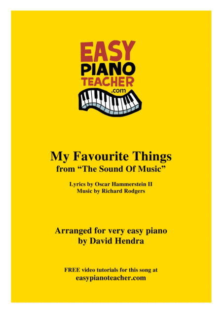 My Favorite Things From The Sound Of Music Very Easy Piano With Free Video Tutorials Sheet Music