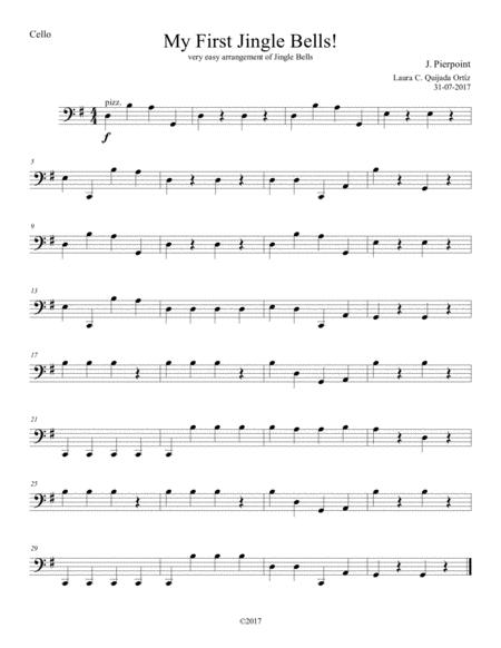 Free Sheet Music My First Jingle Bells Easy Arrangement Of J Pierpoints Piece For Beginning Children String Orchestra Cello Part Only