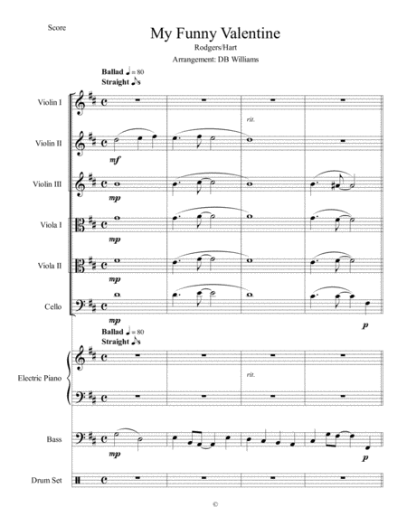 My Funny Valentine String Sextet Orchestra Sheet Music