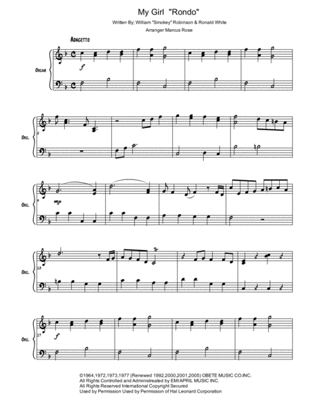 My Girl Rondo Sheet Music