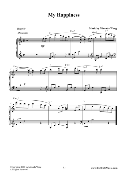 Free Sheet Music My Happiness Wedding Piano Music