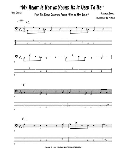 Free Sheet Music My Heart Is Not As Young As It Used To Be Bass Guitar Tab