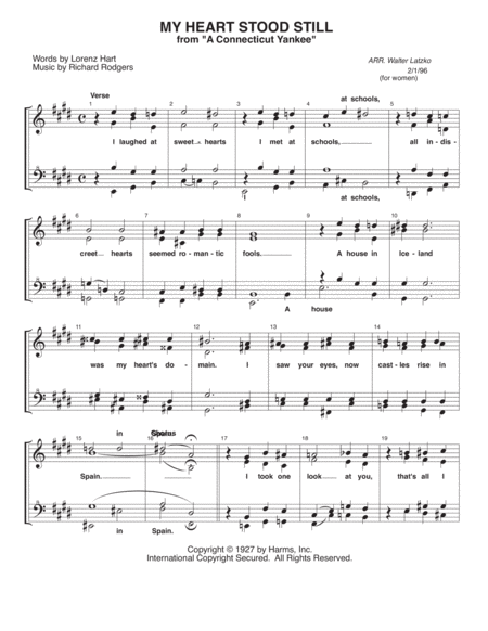 My Heart Stood Still Sheet Music