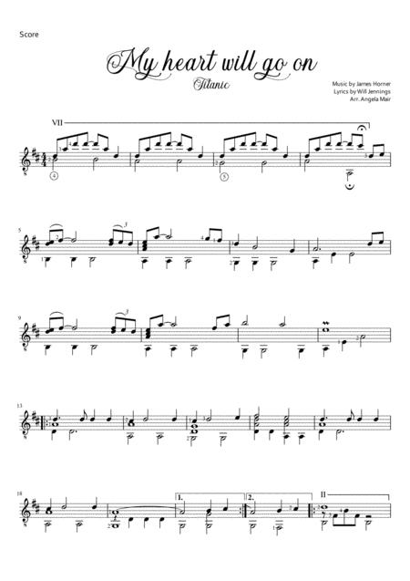 My Heart Will Go On Titanic Solo Guitar Sheet Music Sheet Music