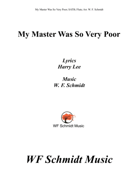 Free Sheet Music My Master Was So Very Poor